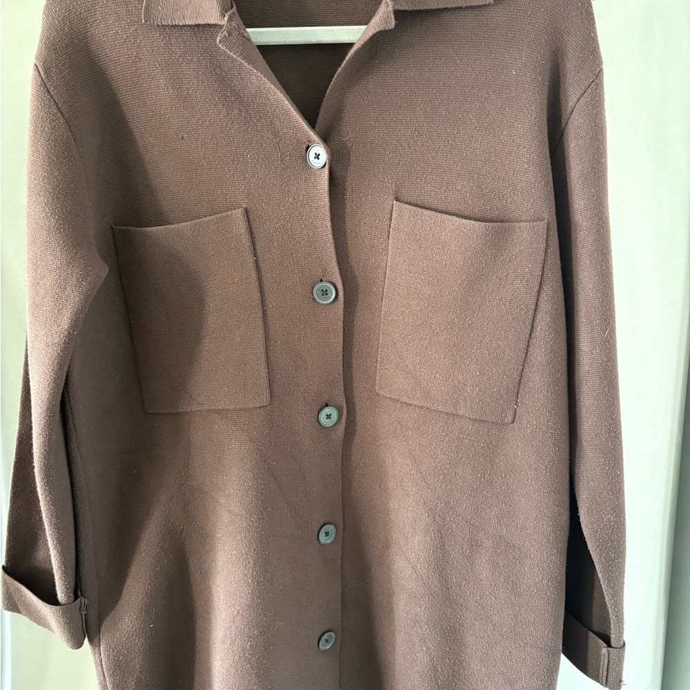 Women's Babaton Brown Button-Up Top